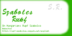 szabolcs rupf business card